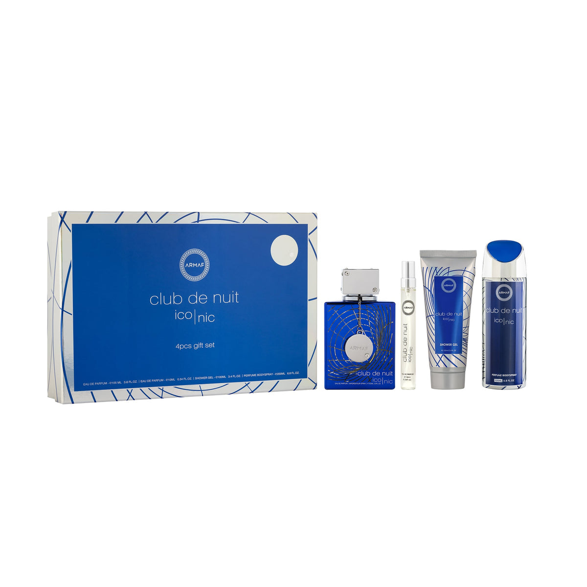 Armaf Club De Nuit Iconic for Men 4 piece Gift Set (3.6oz EDP, 3.4
