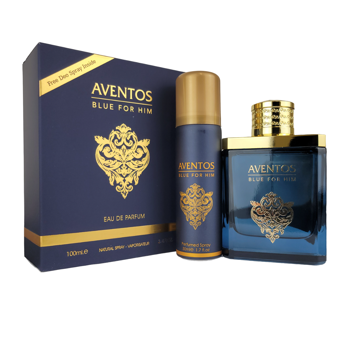 Aventos Blue for Him Eau De Parfum + FREE Deo Spray by Fragrance