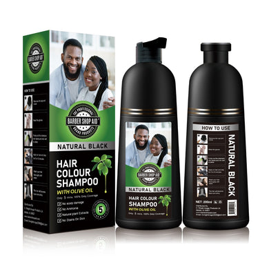 Barber Shop Aid - Natural Black - Hair Colour Shampoo With Olive Oil - 200ml