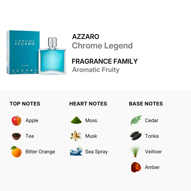 Azzaro Chrome Legend for Men Eau De Toilette Spray 100ml/3.3oz