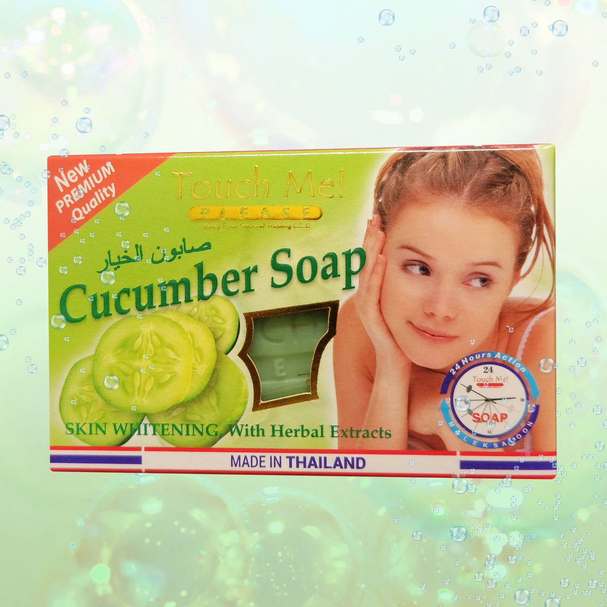 Cucumber Soap Skin Whitening With Herbal Extracts 24 Hour Action
