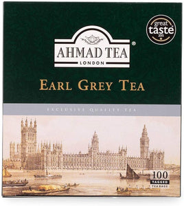 Ahmad Earl Grey Tea - 100 tagged tea bags (200 Gram) - Exclusive Quality Tea