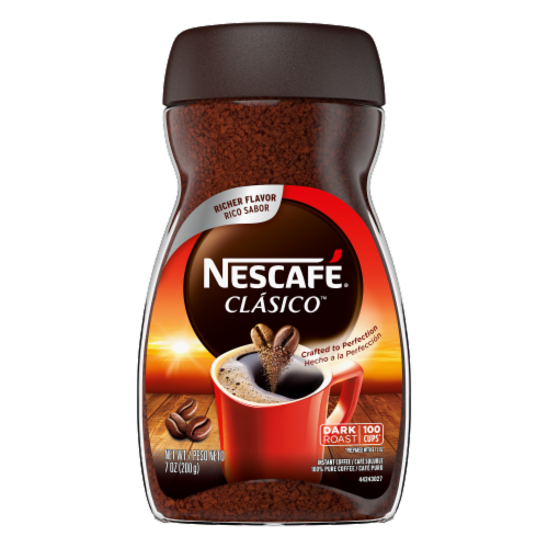 Nescafe Clasico Instant Coffee - Dark Roast - 7oz (200g) Makes up