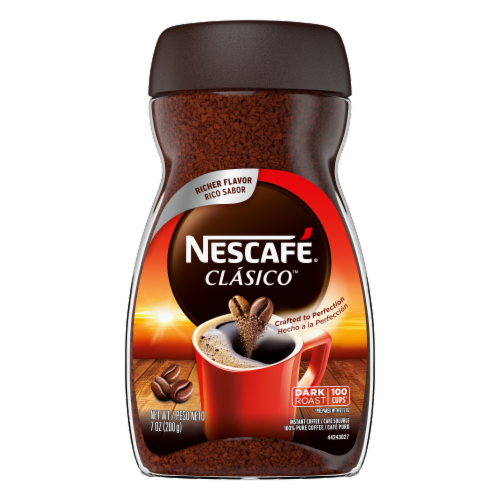 Nescafe Clasico Instant Coffee - Dark Roast - 7oz (200g) Makes up to 100 Cups!