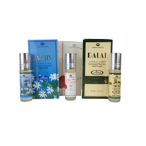 BUNDLE 3x Perfumed Oils - Jasmin - Red Rose - Dalal By Crown Perfumes Al-Rehab 6ml Each