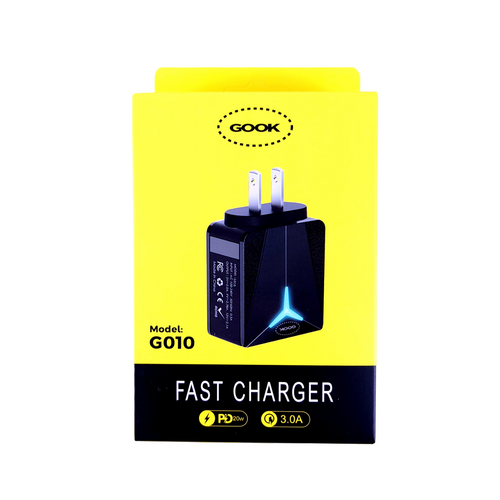 Fast Charger 5V4A PD+USB Multi Port LED Lit Android Type C Wall Charger By Gook - Model G010