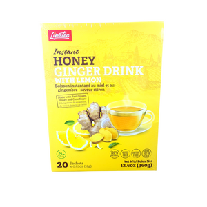 Instant Honey Ginger Drink With Lemon By Lipatea 20x Sachets (18g x 20) Net Wt 12.6 OZ (360g)