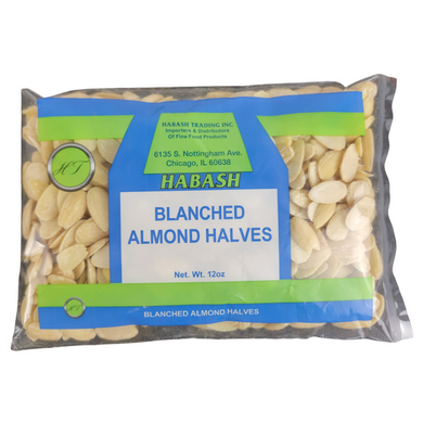 Blanched Almond Halves Net Wt. 12 oz By Habash