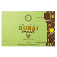 Odyssey Dubai Chocolat 4 piece Gift Set (3.4oz EDP, 3.4oz shower gel, 6.8oz body spray, 0.34oz travel)