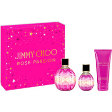 Jimmy Choo Rose Passion for Women Eau De Parfum 3 piece Gift Set (3.3oz EDP, 3.3oz body lotion, 1.3oz EDP)