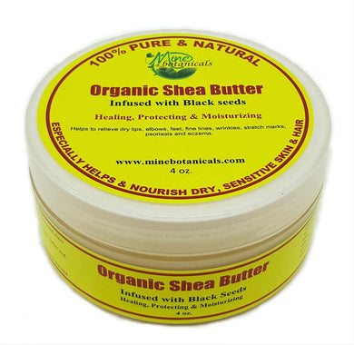 Organic Shea Butter Infused With Black Seed Oil Pure & Natural 4 oz By Mine Botanicals