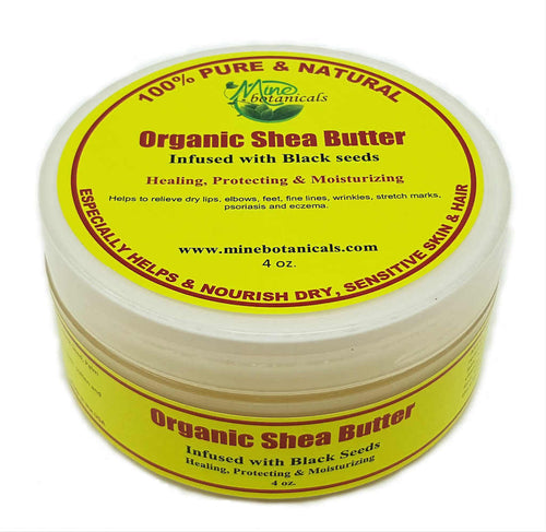 Organic Shea Butter Infused With Black Seed Oil Pure & Natural 4 oz By Mine Botanicals