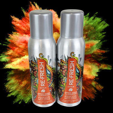 Re-Fresh Citrus Smoke Odor Eliminator 4 FL OZ 118ML Non-Aerosol (2x Pieces)