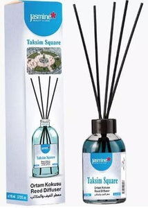 Jasmine Turkish Reed Diffuser (Taksim Square Scent) Set 3.72 fl.oz, 110ml, Oil Reed Diffuser with 4 Sticks