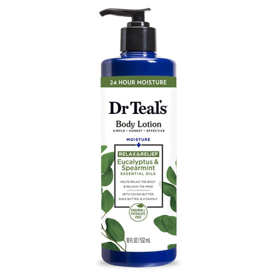 Dr Teal's Body Lotion Eucalyptus & Spearmint Cocoa Butter, Shea Butter & Vitamin E 18 fl oz (532ml)