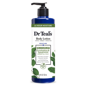 Dr Teal's Body Lotion Eucalyptus & Spearmint Cocoa Butter, Shea Butter & Vitamin E 18 fl oz (532ml)