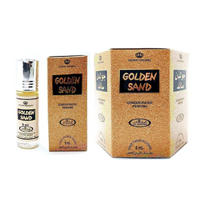 Golden Sand box of 6 Attar 6ml Rollon Bottle By Al-Rehab (UAE) Alrehab