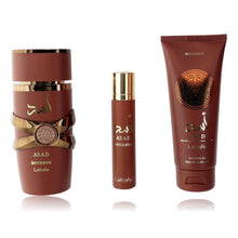 Asad Bourbon for Men 3 piece EDP Gift Set by Lattafa (3.4oz EDP, 3.4oz shower gel, 0.4oz travel spray)