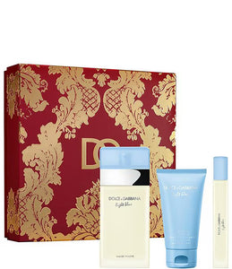 Dolce & Gabbana Light Blue 3 Piece Gift Set Eau De Toilette 100ml + 10ml Perfumes + 50ml Body Cream