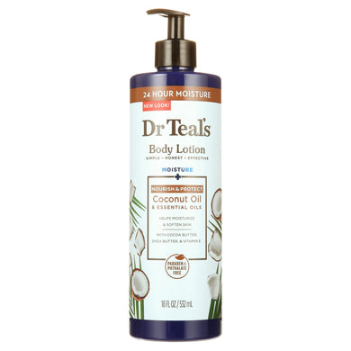 Dr Teal's Body Lotion Moisture+ Cocoa Butter, Shea Butter & Vitamin E 18 fl oz (532ml)