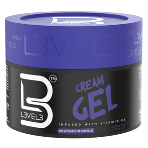 L3 Level 3 Cream Gel - Provides Volume and Medium Hold - With Vitamins to Nourish and Protect Hair Level Three Mens Hair Styling Cream