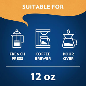 Lavazza Costiera Gran Aroma Ground Coffee 12oz Bag, Light Roast, Smooth and Aromatic Taste, Intensity 2/5, 100% Arabica
