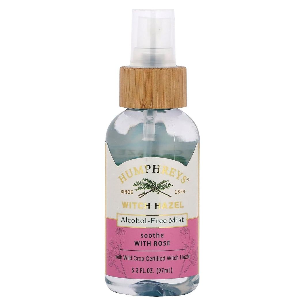 Humphreys Witch Hazel Alcohol-Free Mist With Rose 3.3 FL OZ 97ml