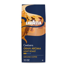Lavazza Costiera Gran Aroma Ground Coffee 12oz Bag, Light Roast, Smooth and Aromatic Taste, Intensity 2/5, 100% Arabica