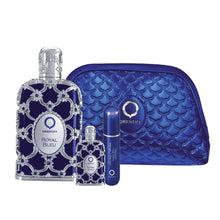 Royal Bleu Eau De Parfum Spray 4pc Gift Set by Orientica (80ml EDP, 7.5ml EDP, Atomizer, Gift Bag)