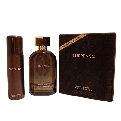Suspenso Pour Homme with FREE Deo Spray Eau De Parfum 100ml 3.4 FL OZ By Fragrance World