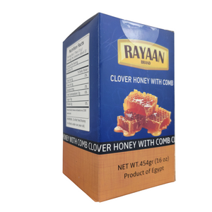 Rayaan Clover Honey With Comb Made In Egypt 16 oz (454 gr)