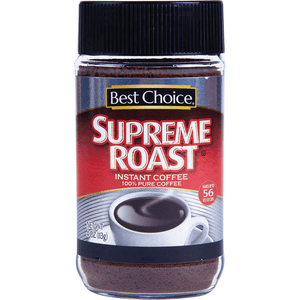 Best Choice Supreme Roast Instant Coffee 100% PURE Coffee - Up To 56 Cups! 4oz