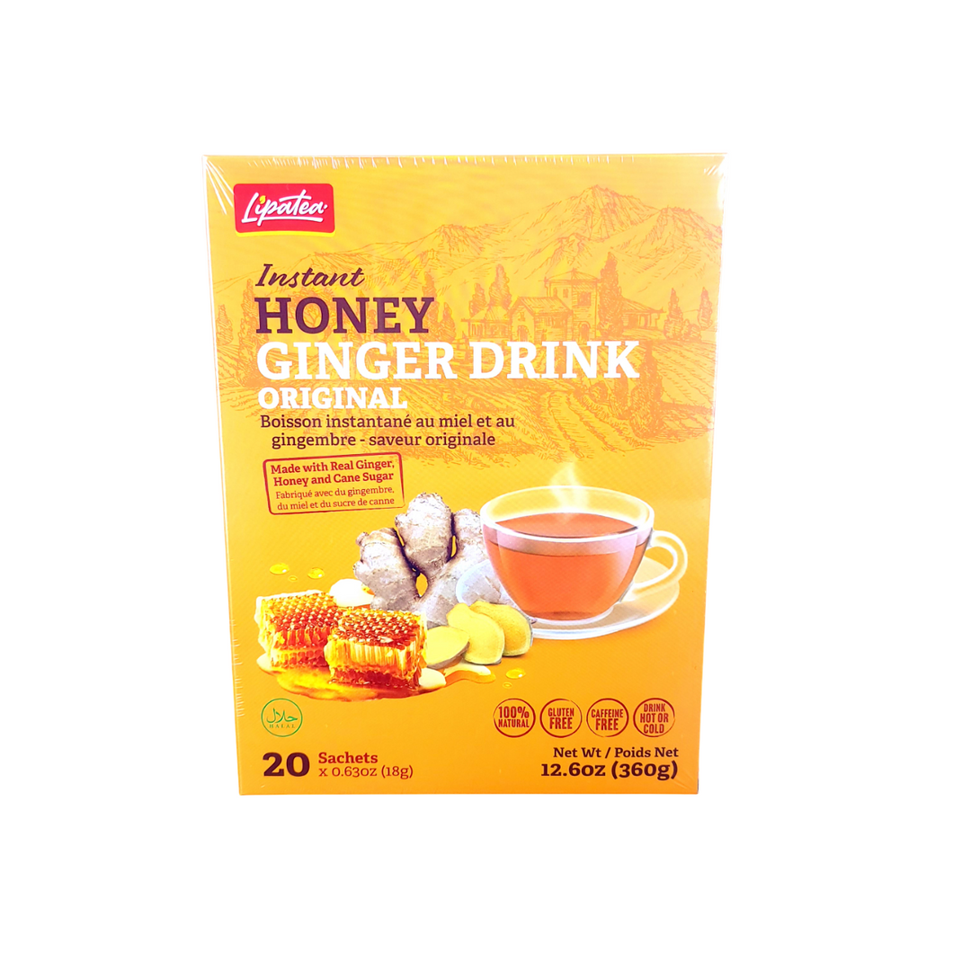 Instant Honey Ginger Drink Original By Lipatea 20x Sachets (18g x 20) Net Wt 12.6 OZ (360g)