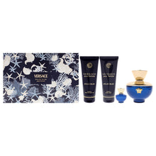 Versace Dylan Blue for Women 4 piece EDP Gift Set (3.4oz EDP, 0.17oz EDP, 3.4oz shower gel, 3.4oz lotion)