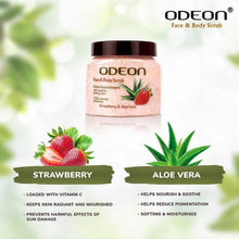 ODEON Strawberry & Aloe Vera Face & Body Scrub 300ml