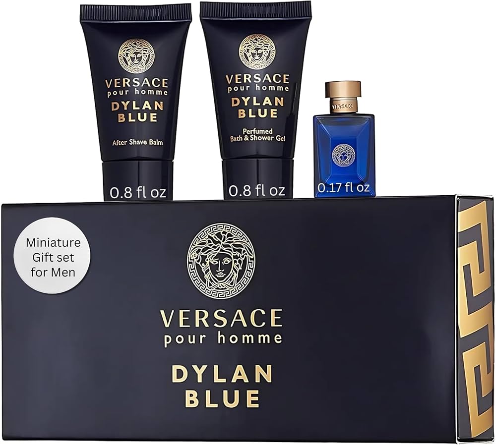 Versace Dylan Blue for Men 3 piece mini Gift Set (0.17oz EDT, 0.8