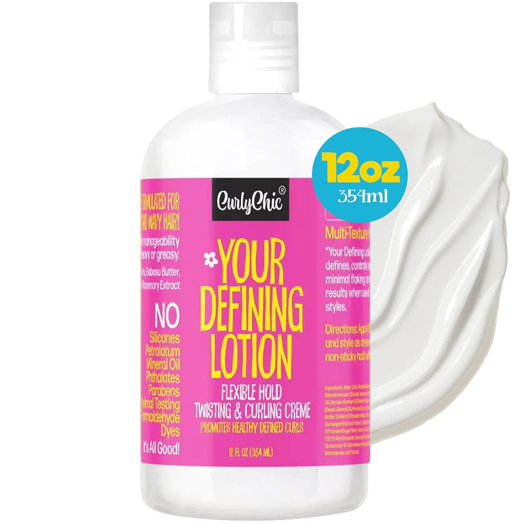 CurlyChic Your Defining Lotion - Curl Enhancing, Moisturizing & Styling Solution 12 fl oz 354 ml