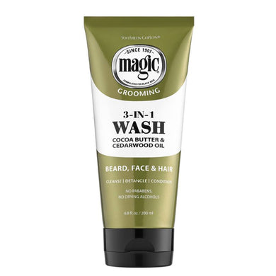 Magic Grooming 3-in-1 Wash, Beard, Face & Hair, 6.8 oz.