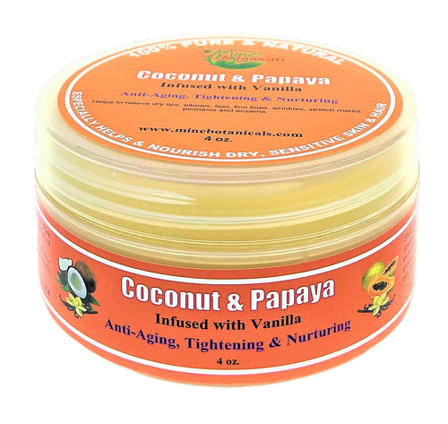 Coconut & papaya Infused With Vanilla Oil Cream 4 oz By Mine Botanicals