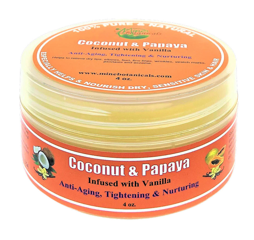 Coconut & papaya Infused With Vanilla Oil Cream 4 oz By Mine Botanicals