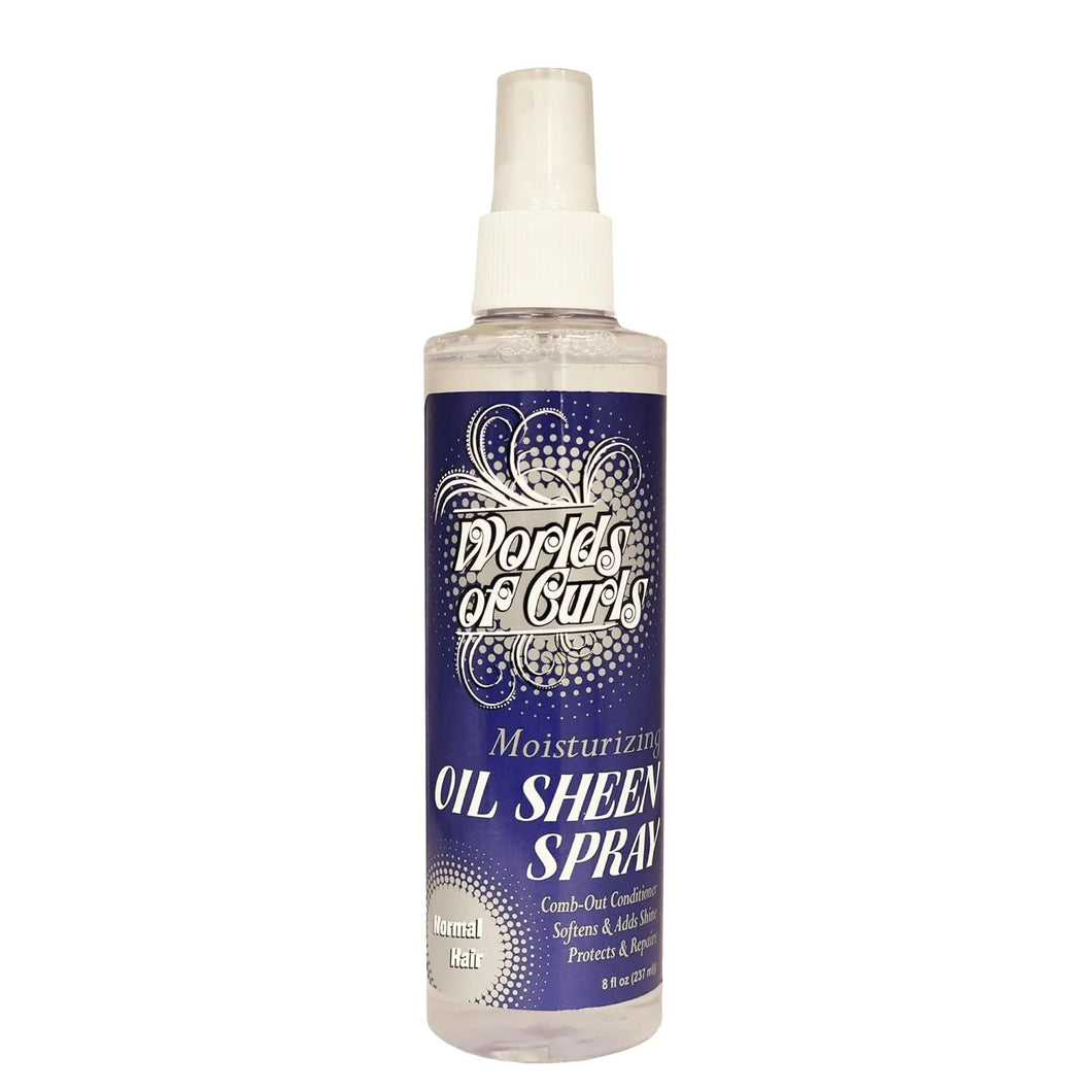 Worlds of Curls Moisturizing Sheen Spray Comb-Out Conditioner 8 oz