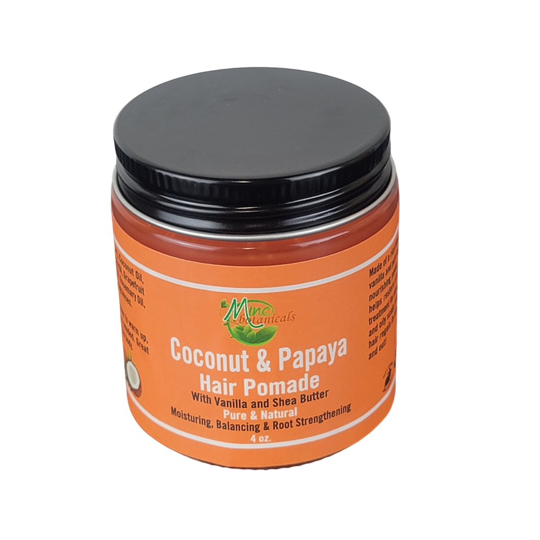 Coconut & Papaya Hair Pomade Pure & Natural 4 oz By Mine Botanicals