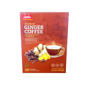 Instant Ginger Coffee By Lipatea 20x Sachets (18g x 20) Net Wt 12.6 OZ (360g)