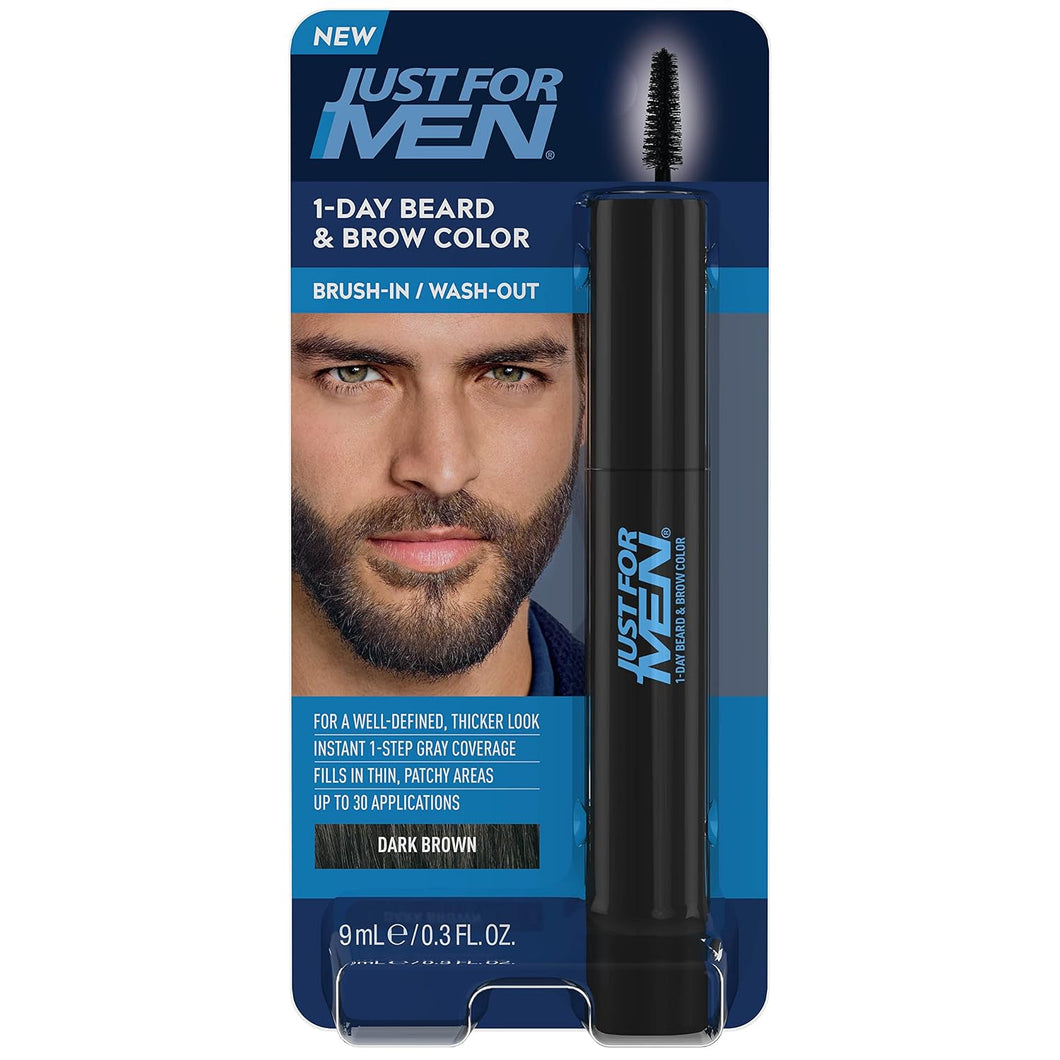 Just For Men Black 1-Day Beard & Brow Dark Brown Color 9g (0.3oz)