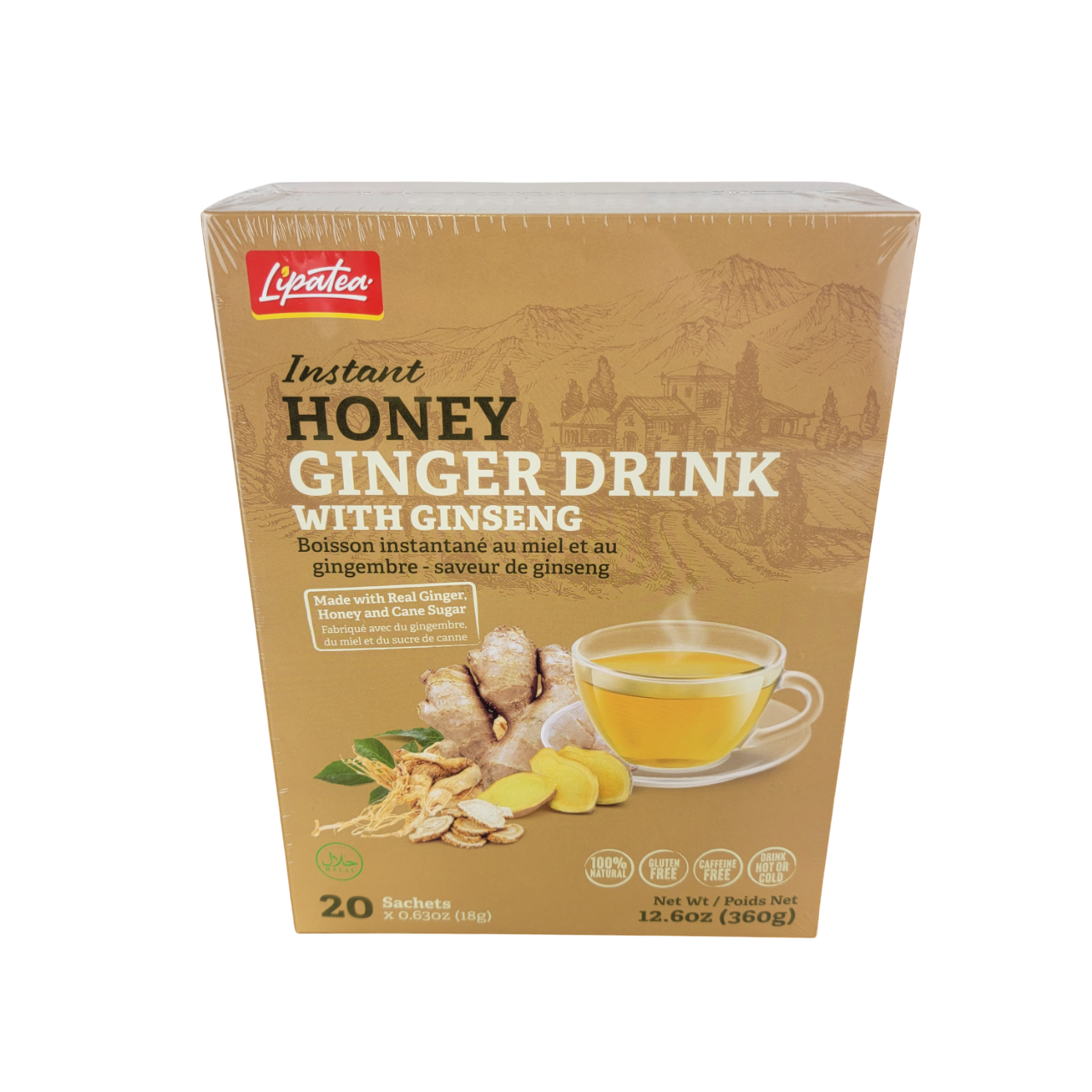 Instant Honey Ginger Drink With Ginseng By Lipatea 20x Sachets