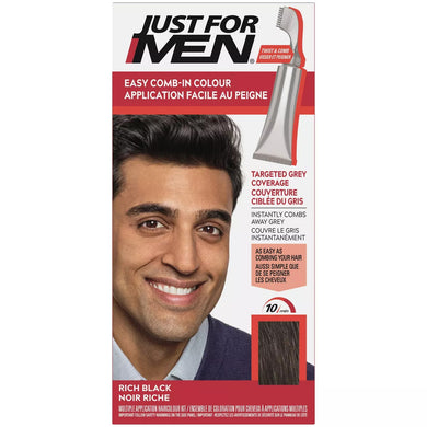 Just For Men Rich Black Easy Comb-In Color Gray Hair Coloring for Men with Comb Applicator  - 1.2oz