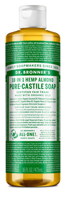 Dr Bronner's 18-In-1 Hemp Almond Pure-Castile Soap 16fl oz 473ml