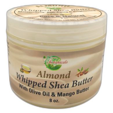 Almond Whipped Shea Butter with olive Oil & Mango Butter 8oz by Mine Botanicals