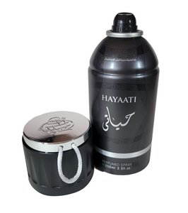 Hayaati Black Concentrated Perfumed Spray By Fragrance World 250ml 8.5 fl. oz.