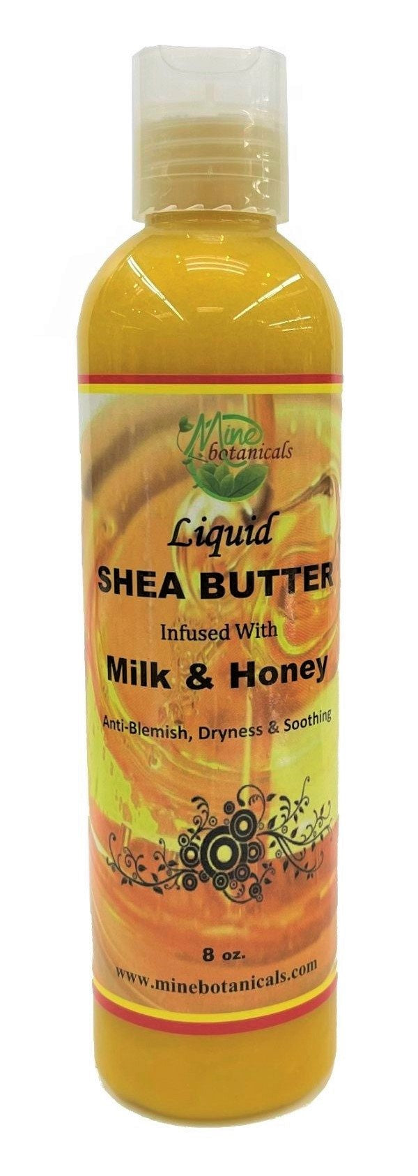 Liquid Shea Butter Infused with Milk & Honey 8oz by Mine Botanicals